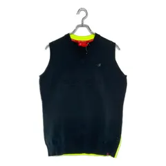 中古 メンズ ニューバランスゴルフ New Balance golf ベスト 4(M) ブラック×イエロー Vネック ニット 軽量