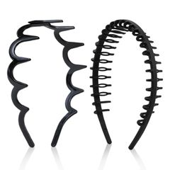 新品 YONGDING カチューシャ 痛くない ヘアバンド ヘッドバンド 前髪留め 細い しっかりホールド 痛くなりにくい 洗顔・メイク・用 ヘアアレンジ用コーム フリーサイズ 男女兼用 2個セット (ブラック)