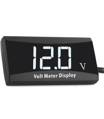 ★YFFSFDC バイク 電圧計 12V デジタル電圧計 車両電圧計 防水 コンパクト LED表示パネルメーター オートバイ スクーター用 小型電圧計 低電圧警報機能付き 白
