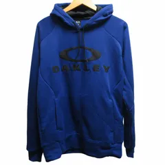 オークリー OAKLEY 近年モデル パーカー フーディー フロントロゴ スウェット 青 ブルー L 0524 