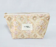 インド刺繍ポーチ／ポーチ／化粧ポーチ／イエロー