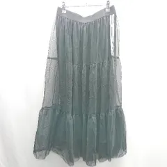 ◇ ⊂ FRIFUL フリフル チュール ロング フレア スカート サイズL ブラック レディース E  【1409240033295】