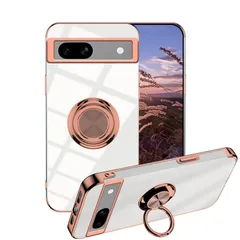 【数量限定】ケース 適用Google Pixel 7Aケースクリア リング付き スマホケースGoogle Wousunly Pixel 7Aリング360°回転車載ホル携帯カPixel 7A カバー 耐衝撃TPU落下防止薄型全面保護 (ピンク)のサムネイル