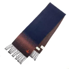 Vivienne Westwood ヴィヴィアンウエストウッド マフラー  オーブ刺繍/カシミヤ100％    ブラウン/ネイビー ユニセックス / 240001155198