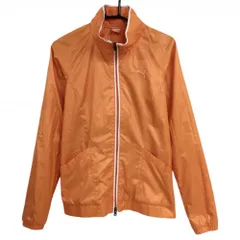 【超美品】プーマ ジャケット オレンジ×白 裏メッシュ レディース O(XL) ゴルフウェア PUMA
