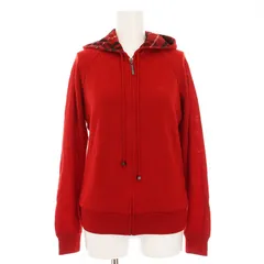 バーバリー ロンドン BURBERRY LONDON ニット パーカー ジップアップ ウール 長袖 2 赤 FB080-012-16 /YM