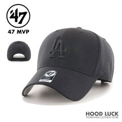 47 MVP キャップ LAブラック×ブラック ドジャース フォーティーセブン B系 ローライダー HIP HOP ストリート ファッション メンズ レディース ダンス 衣装