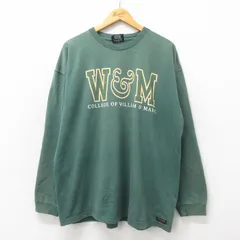 XL/古着 ジャンスポーツ 長袖 ビンテージ Tシャツ メンズ 90s W&M 大きいサイズ コットン クルーネック 緑 グリーン 25may24 中古のサムネイル