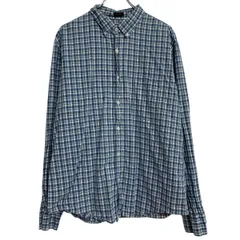 J.CREW 長袖 チェックシャツ XL ブルー ホワイト ジェークルー ボタンダウン ビッグサイズ 胸ポケット 古着卸 アメリカ仕入 a701-5236のサムネイル