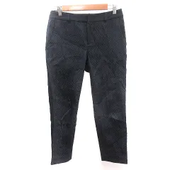 グリーンレーベルリラクシング ユナイテッドアローズ green label relaxing テーパードパンツ ジャガード 38 M 黒 ブラック /AU