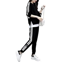 【人気商品】[FARFADET] ジャージ 上下セット スウェット セットアップ レディース 部屋着 スポーツ ウェア 2本ライン 春 夏