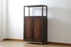 飾り棚　黒檀　紫檀　ヴィンテージ　茶棚　木製棚　和風インテリア　茶室盆栽棚 黒檀 高級 和家具 茶棚 茶箪笥 飾り棚 違い棚 花梨 紫檀 唐木