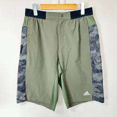 (^w^)b adidas アディダス CLIMA COOL ハーフパンツ ショートパンツ イージー ストレッチ ロゴプリント 薄手 軽量 ドライ アウトドア スポーツ 運動 トレーニング カーキ メンズ サイズL