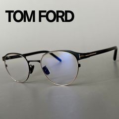 トムフォード メガネ クラシック オーバル ガンメタ ネイビー グレー