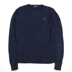 POLO RALPH LAUREN ポロラルフローレン 現行タグ コットン ケーブルニット セーター ネイビー ポロ刺繍 ロゴ