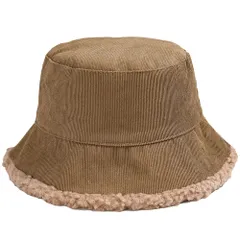 [FUPUTWO] バケットハット レディース 防寒 帽子 バケハ 暖かい ふわふわ 無地 秋冬 (JP, アルファベット, Free Size, ベージュ) [ベージュ] [Free Size]