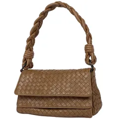 【極美品】ボッテガヴェネタ　イントレチャート　ショルダーバッグ ダークブラウン BOTTEGA VENETA(ボッテガヴェネタ) イントレチャートショルダー