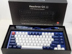 Keychron Q1 Version 2 中古 美品 Keychron Q1 V2 QMK ネイビーブルー Mac英語配列 有線 青軸 81