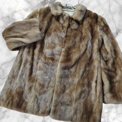 【美品】LOUIS JOONE 毛皮 クロップド丈 デミバフミンク リアルファー デミバフミンク ファーコート 本毛皮 毛並み◎ 毛色◎ なめし