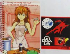 [중고] 노트 메모장 아스카 & 2호기 링 노트 & 스티커 [이치 반 쿠지 에반게리온 신극장판 ~LIFE with EVA~] E상