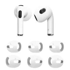 【新着商品】イヤホンカバー AirPods（第3世代）適用 2021 付けたまま充電可能 シリコンカバー シリコン製 case the 3セット6個 in Fit 収納ケース付 イヤーピース 用 3 (白) Airpods VSuRing