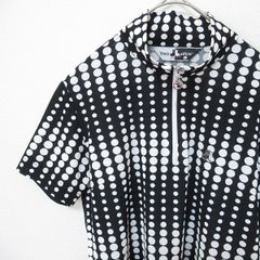 ブラック&ホワイト Black&White Black＆White ハーフジップ Tシャツ カットソー ゴルフウェア ドット レディース [x898373ss]