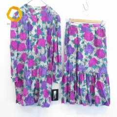 KEIZO AYATA ケイゾー アヤタ イタリア製 ヴィンテージ シルク セットアップ スカートスーツ 877028iのサムネイル