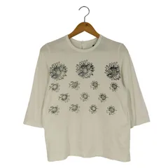 トリココムデギャルソン tricot COMME des GARCONS フラワープリント バックボタン 七分袖 クルーネックTシャツ レディース JPN：S 