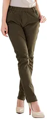 aspersio(アスペルシオ) ツイル スキニー ストレッチ パンツ ゴム レディース( カーキ,  04-3L)
