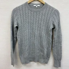 UNIQLO ユニクロ　コットンカシミヤケーブルクルーネックニット　セーター　グレー　サイズM