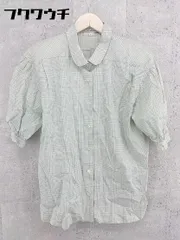 ◇ Leilian レリアン ギンガムチェック 五分袖 シャツ サイズ9 グリーン レディース 【中古】 【1002801026356】