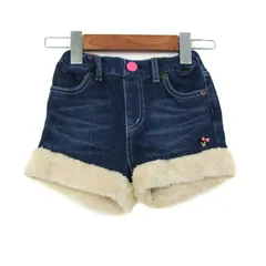 ミキハウス デニムパンツ ボトムス ショートパンツ ボア ダブルビー キッズ 女の子用 110サイズ インディゴ MIKIHOUSE 【中古】