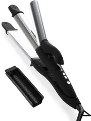 【数量限定】コテ 32mm カール 2way ＆ チタンプレート ストレート MAX220℃設定 ヘアアイロン 海外 (サロンムーン) 対応 SALONMOON