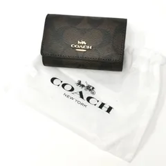 未使用品 コーチ キーケース シグネチャー ダークブラウン レディース　管理番号KKVKO347