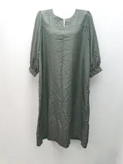 ◇ chocol raffine Vネック シンプル 夏向け カジュアル 七分袖 ロング丈 ワンピース 表記なし ブラック レディース E  【1310130044119】