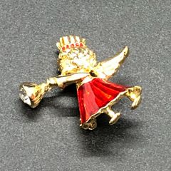 ビンテージ　ブローチ　天使をチーフにしたデザイン！小さなエンジェル　トランペット　エンジェル　ヴィンテージ　バッジ　ピンバッチ　レトロ　　( AKS087 )