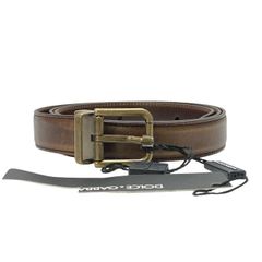 【未使用】DOLCE&GABBANA ドルチェ&ガッバーナ ドルガバ ベルト アクセサリー 小物 レザー ブラウン【サイズ 95】