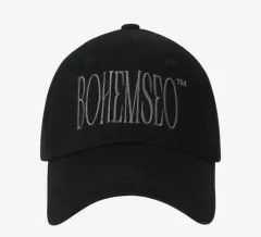 bohemian seoul ボヘミアンソウル キャップ BOHEMIAN SEOUL] SIGNATURE LOGO PIGMENT BALL CAP, CHARCOAL