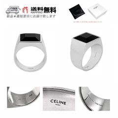 ★スターリングシルバー★【CELINE】オニキスリング CELINE HOMME Silver Onyx Signet Ring for Men | MR PORTER