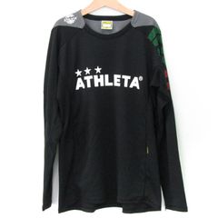 アスレタ 長袖Ｔシャツ トップス プラクティスシャツ サッカー スポーツウエア キッズ 男の子用 160サイズ ブラック ATHLETA 【中古】