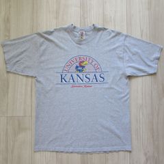 【海外規格】古着　Tシャツ　Fruit of the Loom　Kansas Jayhawks　カレッジ系　ビッグロゴ　ビッグシルエット