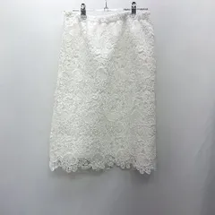 ◇ Θ FREE'S MART フリーズマート 花柄レース ウエストゴム 膝丈 タイト スカート サイズＦＲ ホワイト レディース E  【1502060025645】