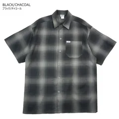 CALTOP キャルトップ カルトップ メンズ 半袖シャツ 2000 OMBRE SHORT SLEEVE SHIRTS オンブレ ショートスリーブシャツ ブラック　チャコール