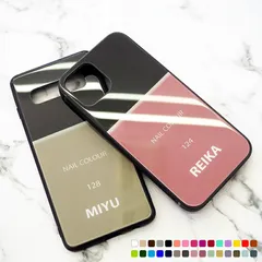 スマホケース ガラス 多機種対応 スマホカバー ケース【ポリッシュ印刷×名入れ印刷】ins-0305-0302