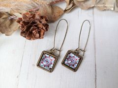 メキシカンタイル柄　フックピアス