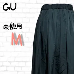 【未使用】GU　ジーユー　ロングスカート　フレアスカート　Ｍ　黒　ウエストゴム　美品　春　夏　秋　レディース