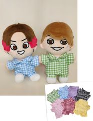 ちびぬい　kpop 服　15センチドール　チェックパジャマ　セットアップ　シャツ