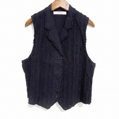 【新品未使用】インゲボルグ 黒 コサージュ付きシャギーニットベスト/2023年秋 新品未使用】インゲボルグ 黒 コサージュ付きシャギーニットベスト