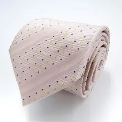 マリクレール ブランド ネクタイ ストライプ柄 ドット シルク PO  メンズ ピンク mariclaire 【中古】