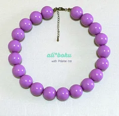レトロ　大玉 ネックレス  20mm　⑦パープル
